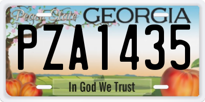 GA license plate PZA1435