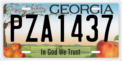 GA license plate PZA1437