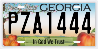 GA license plate PZA1444
