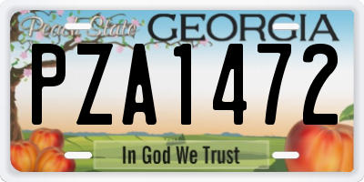GA license plate PZA1472