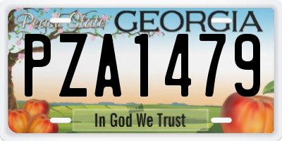 GA license plate PZA1479