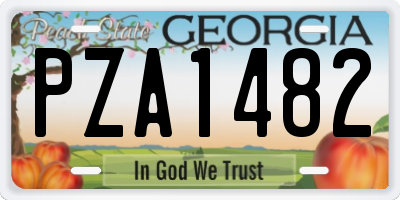 GA license plate PZA1482