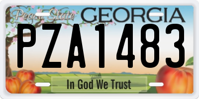GA license plate PZA1483
