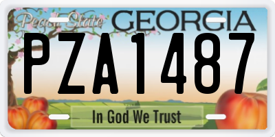 GA license plate PZA1487