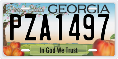 GA license plate PZA1497