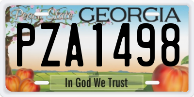 GA license plate PZA1498