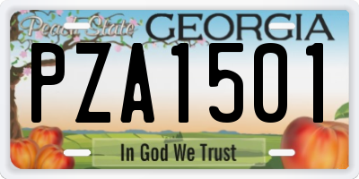 GA license plate PZA1501