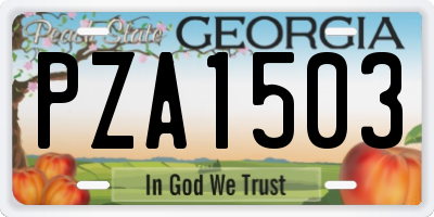 GA license plate PZA1503