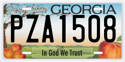 GA license plate PZA1508