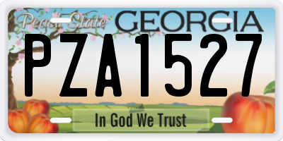 GA license plate PZA1527