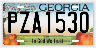 GA license plate PZA1530