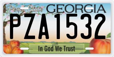 GA license plate PZA1532