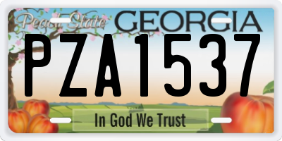 GA license plate PZA1537