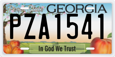 GA license plate PZA1541