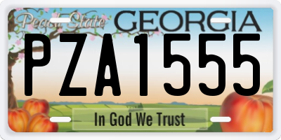 GA license plate PZA1555