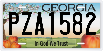 GA license plate PZA1582