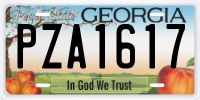 GA license plate PZA1617