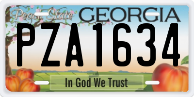 GA license plate PZA1634