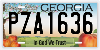 GA license plate PZA1636