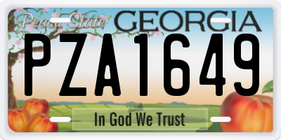 GA license plate PZA1649