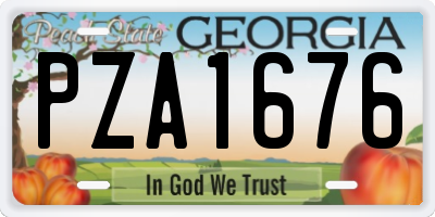 GA license plate PZA1676