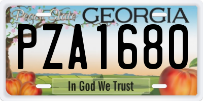 GA license plate PZA1680