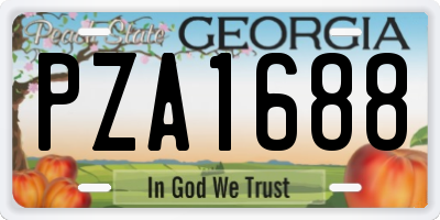 GA license plate PZA1688