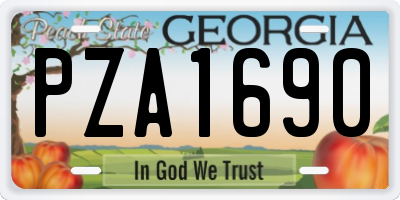 GA license plate PZA1690