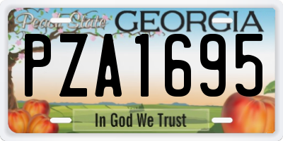 GA license plate PZA1695