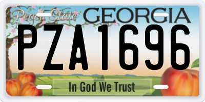 GA license plate PZA1696