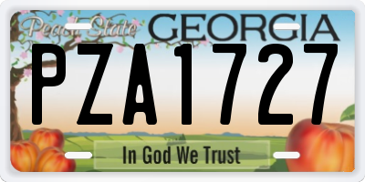 GA license plate PZA1727