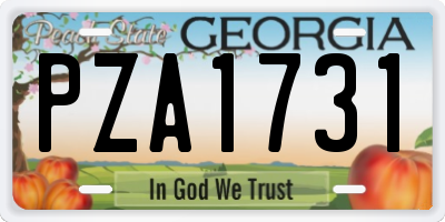 GA license plate PZA1731