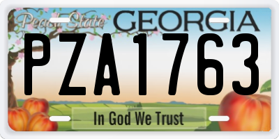 GA license plate PZA1763