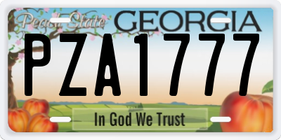 GA license plate PZA1777