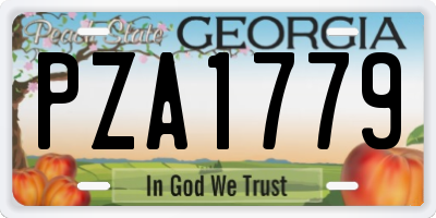 GA license plate PZA1779
