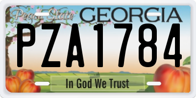 GA license plate PZA1784