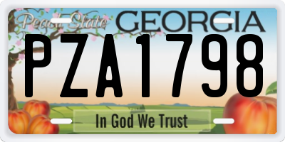 GA license plate PZA1798