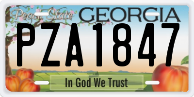 GA license plate PZA1847