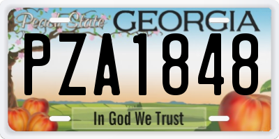 GA license plate PZA1848