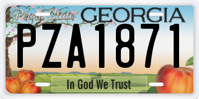 GA license plate PZA1871