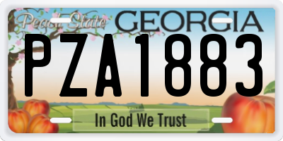 GA license plate PZA1883