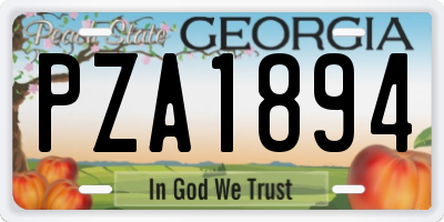 GA license plate PZA1894