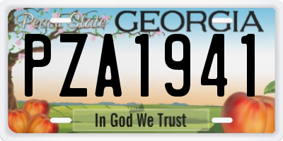 GA license plate PZA1941