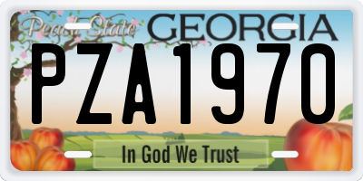 GA license plate PZA1970