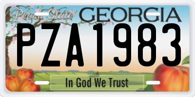 GA license plate PZA1983