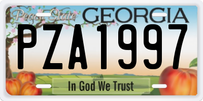GA license plate PZA1997