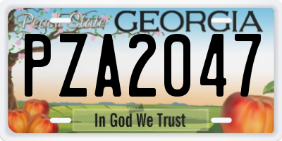 GA license plate PZA2047