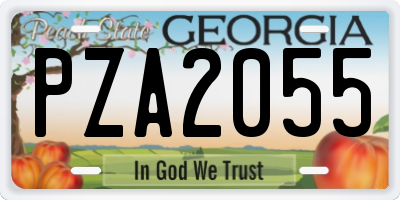 GA license plate PZA2055