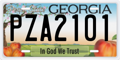 GA license plate PZA2101