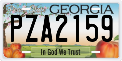 GA license plate PZA2159